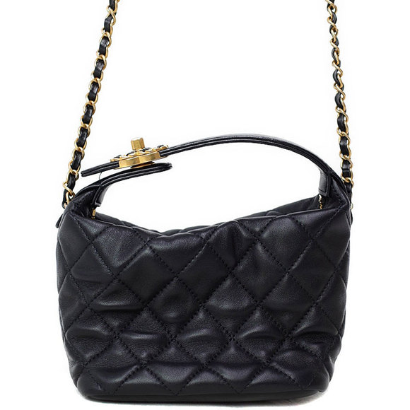 Chanel 19 Small Hobo Chain Shoulder Bag Black - Picture 1 of 9